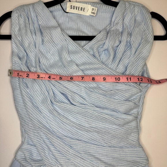 Souvenir Light Blue Draped Bodysuit - Picture 6 of 8